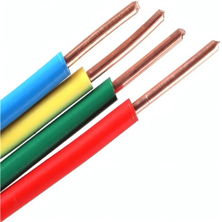 Fio elétrico de núcleo único com isolamento de PVC de cobre